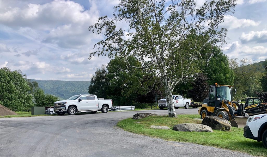 Equipment staged at entrance to RRVA